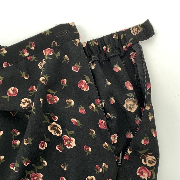 Vintage 90s Black Floral Maxi Skirt Romantic Fairy Grunge Dark Cottagecore large - Picture 11 of 12